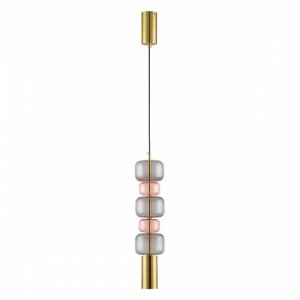 Подвесной светильник цилиндр со стеклянным декором «Verona»