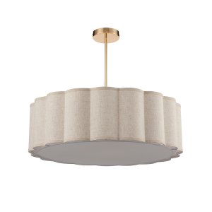 Люстра на штанге с абажуром барабан «Kortni»