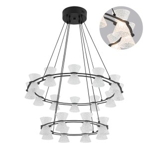 Подвесная люстра 2 кольца с плафонами «VINORA»