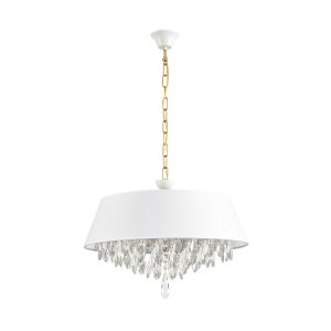 Подвесная люстра с большим абажуром и хрусталём «MITRIM»