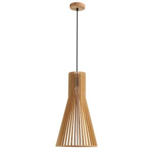 Деревянный подвесной светильник с плафоном клетка «GERDA»