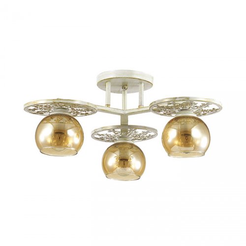 Трехрожковая люстра с золотой патиной 3234/3C LUNETT Lumion
