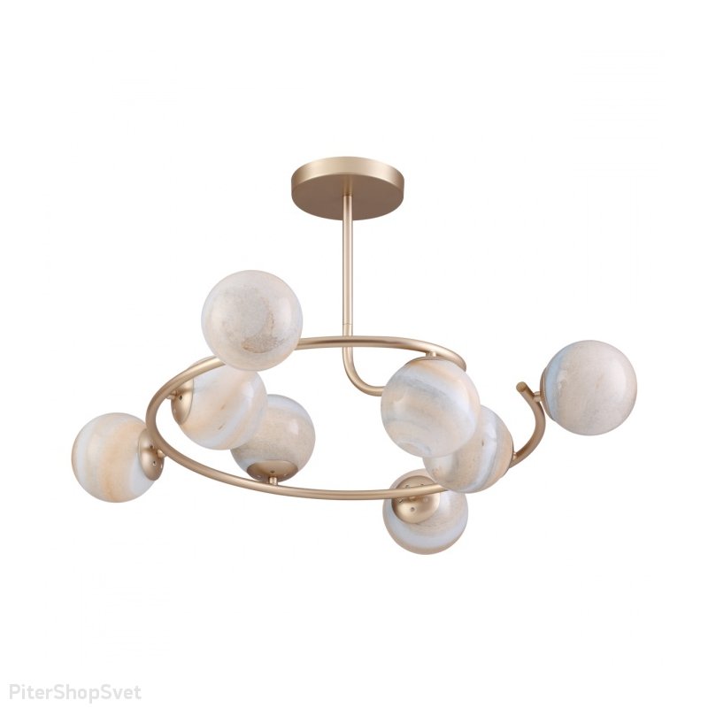 Люстра на штанге с плафонами в виде планет на орбите «Misty» 4466/8C