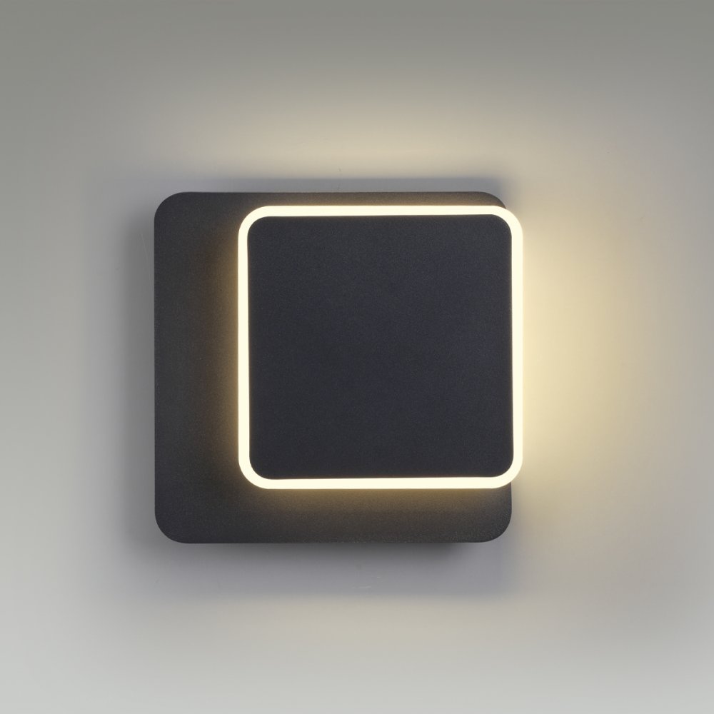 Чёрный квадратный настенный светильник подсветка 11Вт 3000К «Devin» 5629/11WL