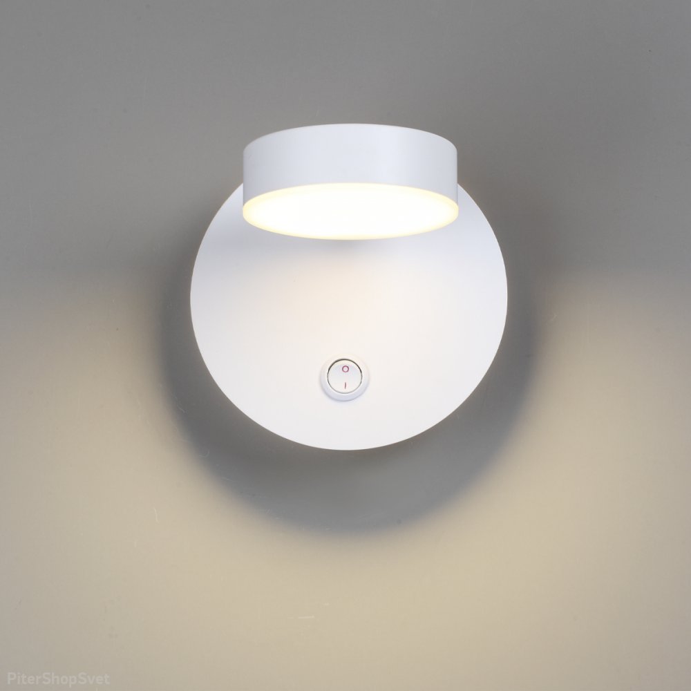 Белый настенный светильник 7Вт 3000К с выключателем «Lark» 5632/7WL