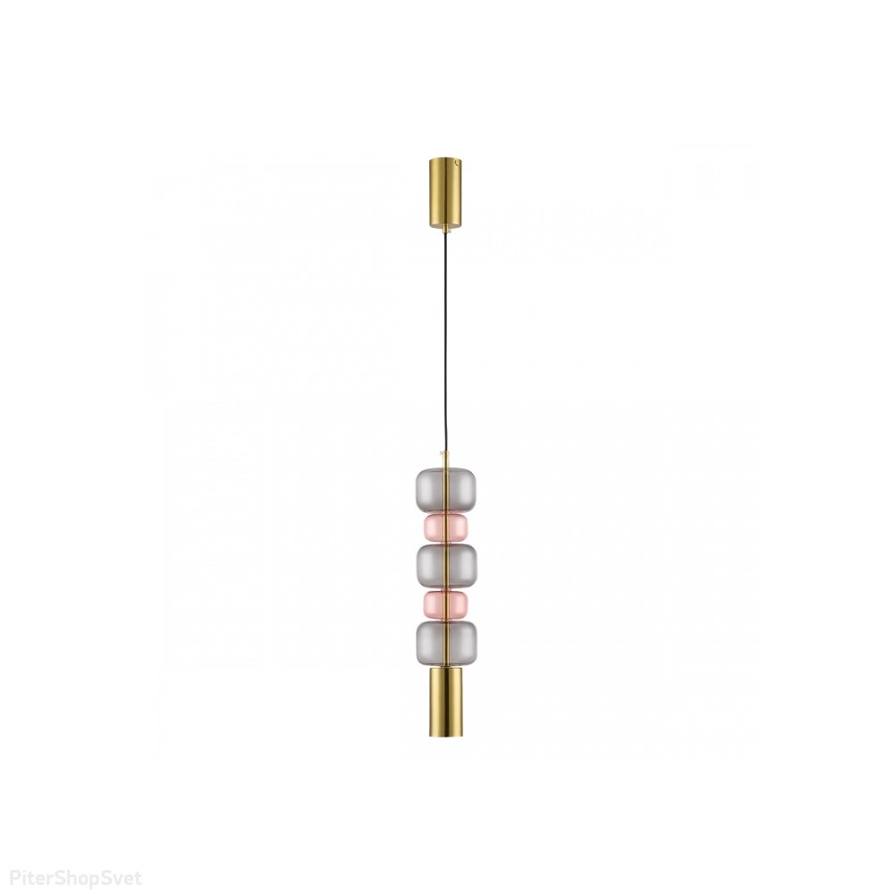 Подвесной светильник цилиндр со стеклянным декором «Verona» 6504/1A