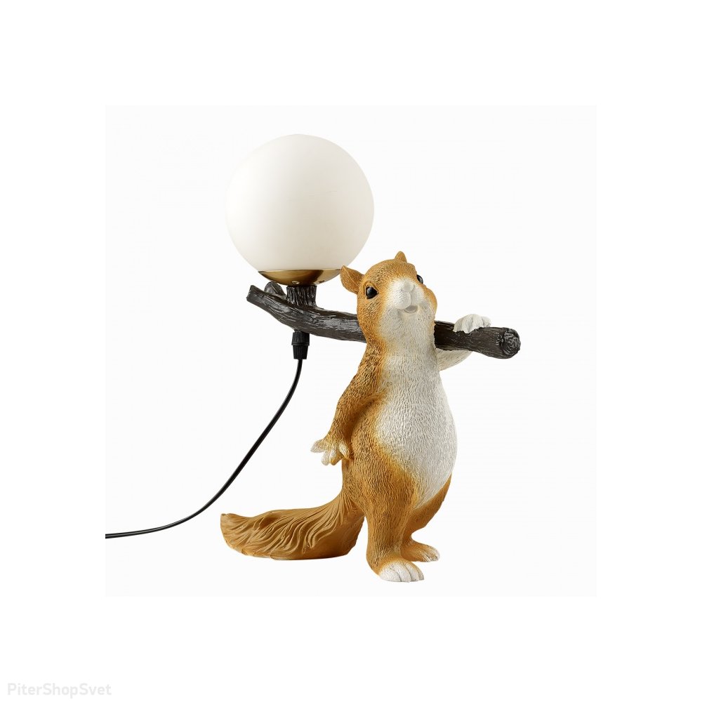 Настольная лампа белочка с веткой на плече «Squirrel» 6522/1T