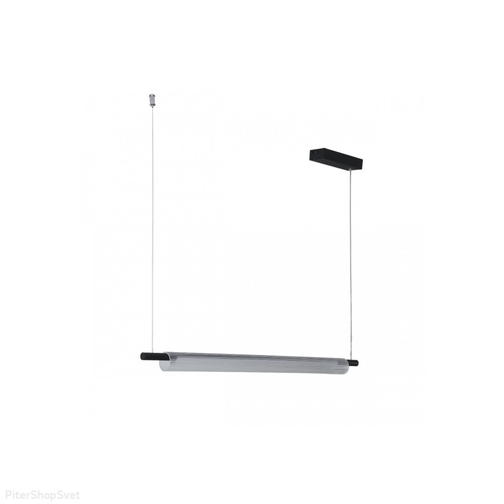 Чёрный длинный линейный подвесной светильник 14Вт 4000К «Roll» 6549/14L