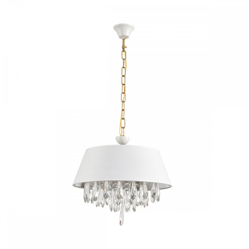 Подвесная люстра с большим абажуром и хрусталём «MITRIM» 8374/3