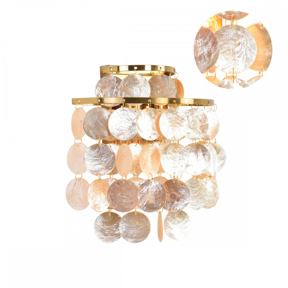 Настенное бра с подвесками из ракушек «SHELLA» 8386/2W