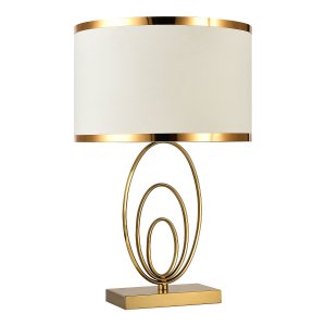 Настольная лампа бронзового цвета с белым абажуром «Randolph»