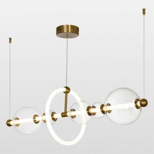 Бронзовый длинный подвесной светильник с шарами и кольцом «CONCORD»