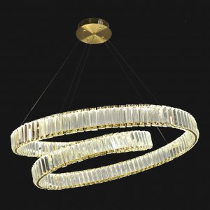 Золотая подвесная люстра кристальное кольцо 78Вт 4000К «CENTENNIAL»