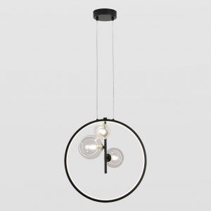 Чёрный подвесной светильник кольцо с шарами «LANCASTER»