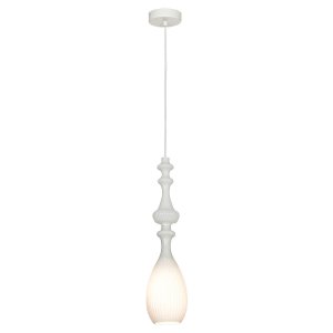 Белый подвесной светильник с ребристым плафоном «Monroe»