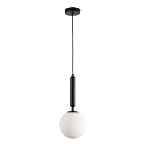 Чёрный подвесной светильник с плафоном шар Ø15см «Cleburne»