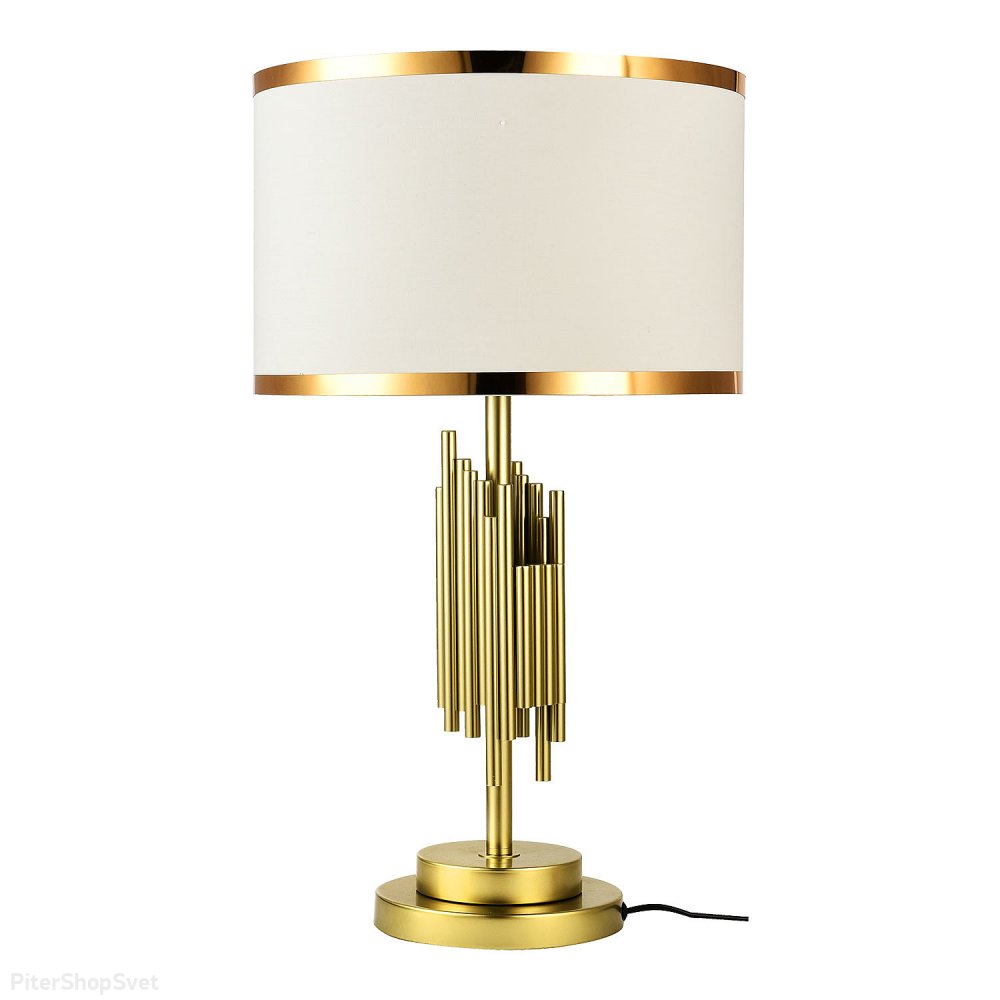 Настольная лампа бронзового цвета с белым абажуром «Randolph» LSP-0621