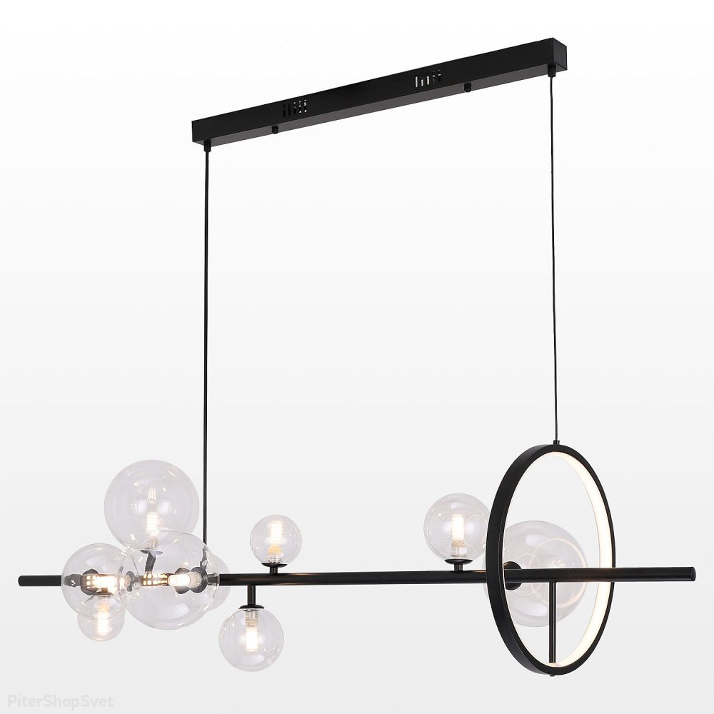 Чёрный подвесной светильник с шарами и кольцом LSP-7000