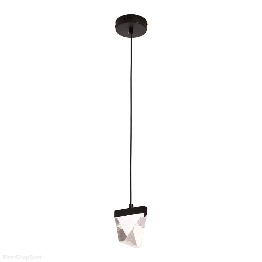 Чёрный подвесной светильник с кристаллом 3Вт 4000К «LITTLEROCK» LSP-7095