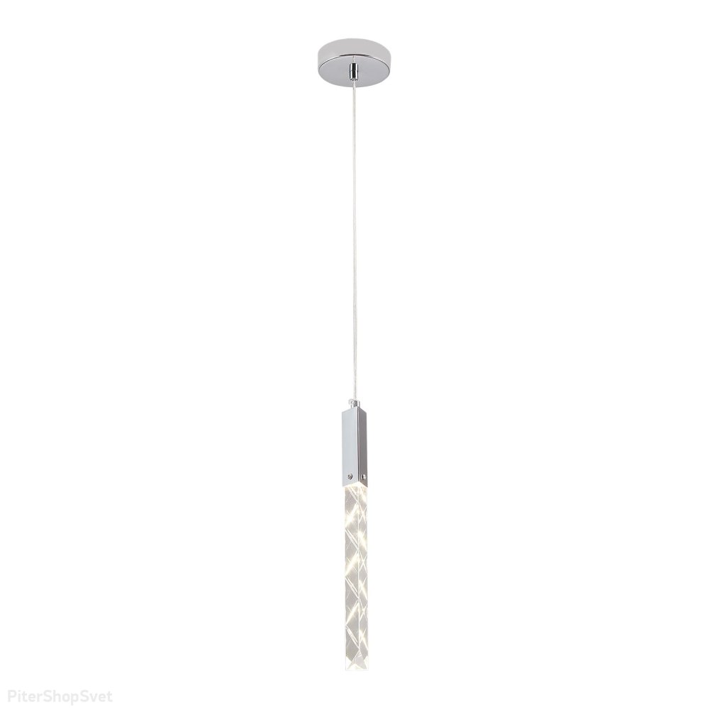 Хромированный подвесной светильник с хрусталём 3Вт 4000К «LITTLEROCK» LSP-7097
