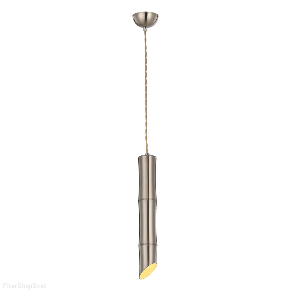 Никелированный подвесной светильник цилиндр бамбук «Bamboo» LSP-8565