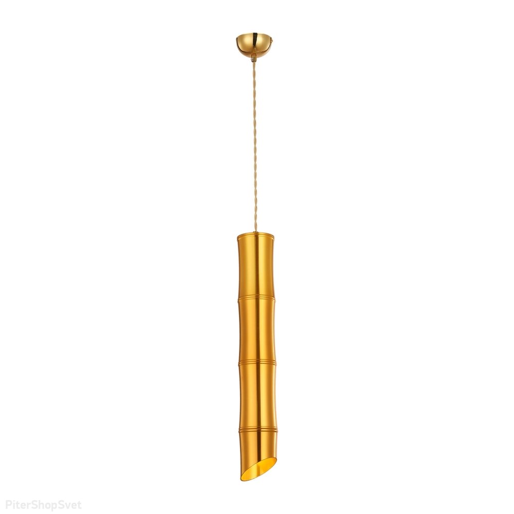 Бронзовый подвесной светильник цилиндр бамбук «Bamboo» LSP-8566