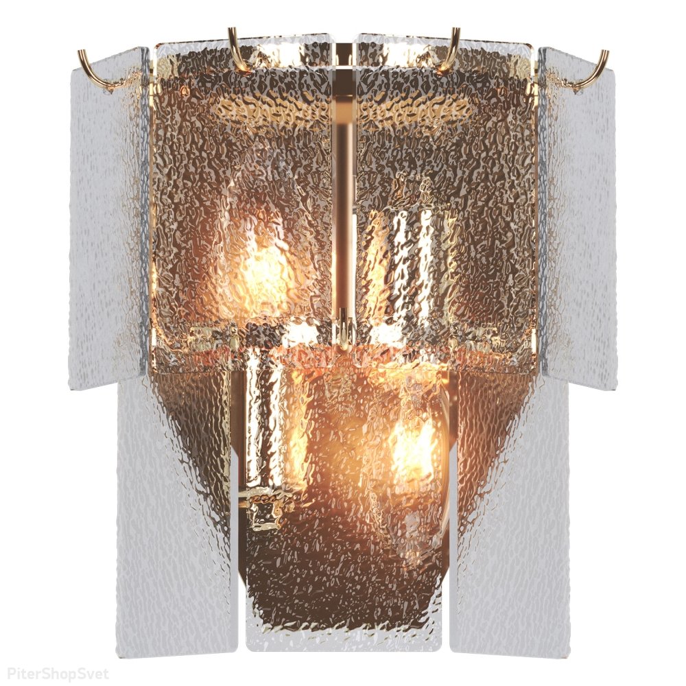 Настенный светильник с прямоугольными подвесками, золотой/прозрачный «Allen» LSP-8711