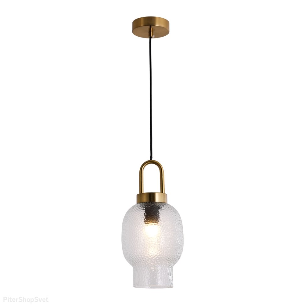 Бронзовый подвесной светильник с прозрачным плафоном «LAREDO» LSP-8843