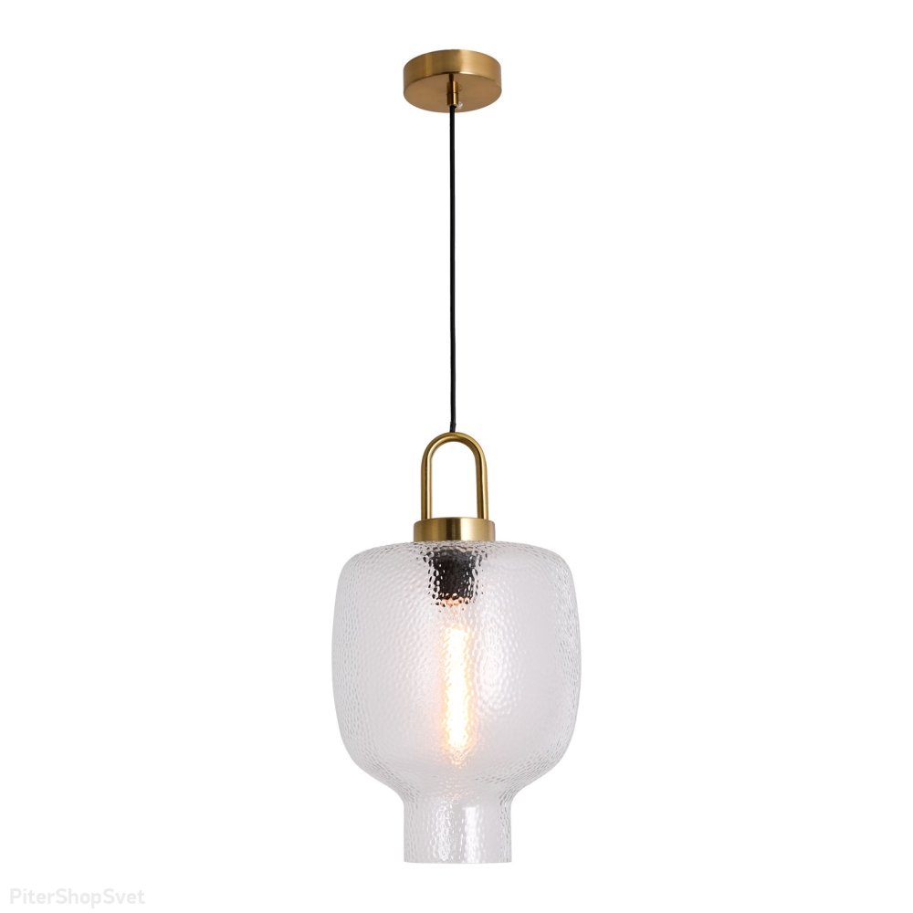 Бронзовый подвесной светильник с прозрачным плафоном «LAREDO» LSP-8845