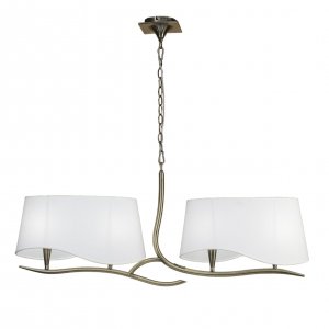 Люстра с абажурами на ветвях «NINETTE ANTIQUE BRASS - CREAM SHADE»