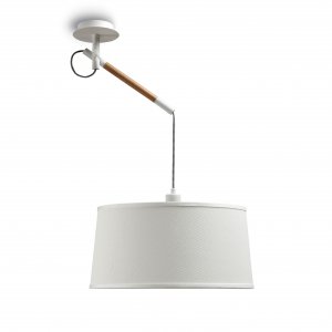Белый светильник с деревянной вставкой 4928 Nordica