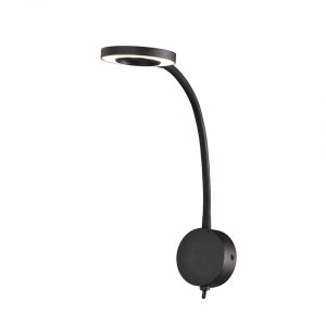 Чёрный гибкий настенный светильник с выключателем 5Вт 3000К «BOAVISTA»