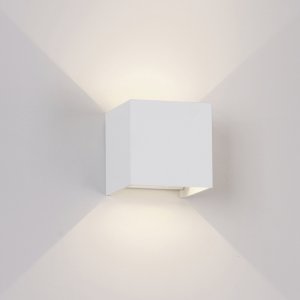 Белый уличный светильник куб для подсветки стены 12Вт 4000К «DAVOS»
