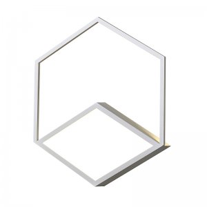 Белый потолочный шестиугольный светильник 48Вт 2700К «KUBICK»