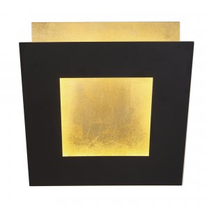 Чёрно-золотой квадратный поворотный настенный светильник подсветка 12Вт 3000К «Dalia»