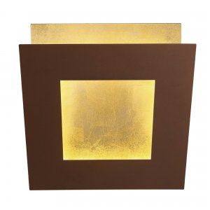 Коричнево-золотой квадратный поворотный настенный светильник подсветка 12Вт 3000К «Dalia»