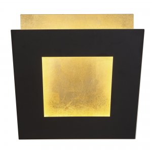 Чёрно-золотой квадратный поворотный настенный светильник подсветка 18Вт 3000К «Dalia»