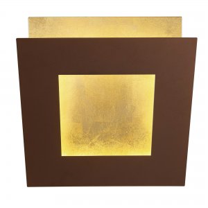Коричнево-золотой квадратный поворотный настенный светильник подсветка 18Вт 3000К «Dalia»