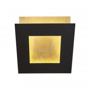 Чёрно-золотой квадратный поворотный настенный светильник подсветка 24Вт 3000К «Dalia»