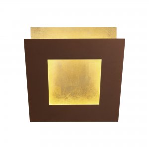 Коричнево-золотой квадратный поворотный настенный светильник подсветка 24Вт 3000К «Dalia»