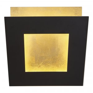 Чёрно-золотой квадратный поворотный настенный светильник подсветка 40Вт 3000К «Dalia»
