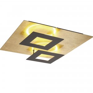 Чёрно-золотой квадратный потолочный светильник «Dalia»