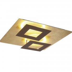 Коричнево-золотой квадратный потолочный светильник 48Вт 3000К «Dalia»