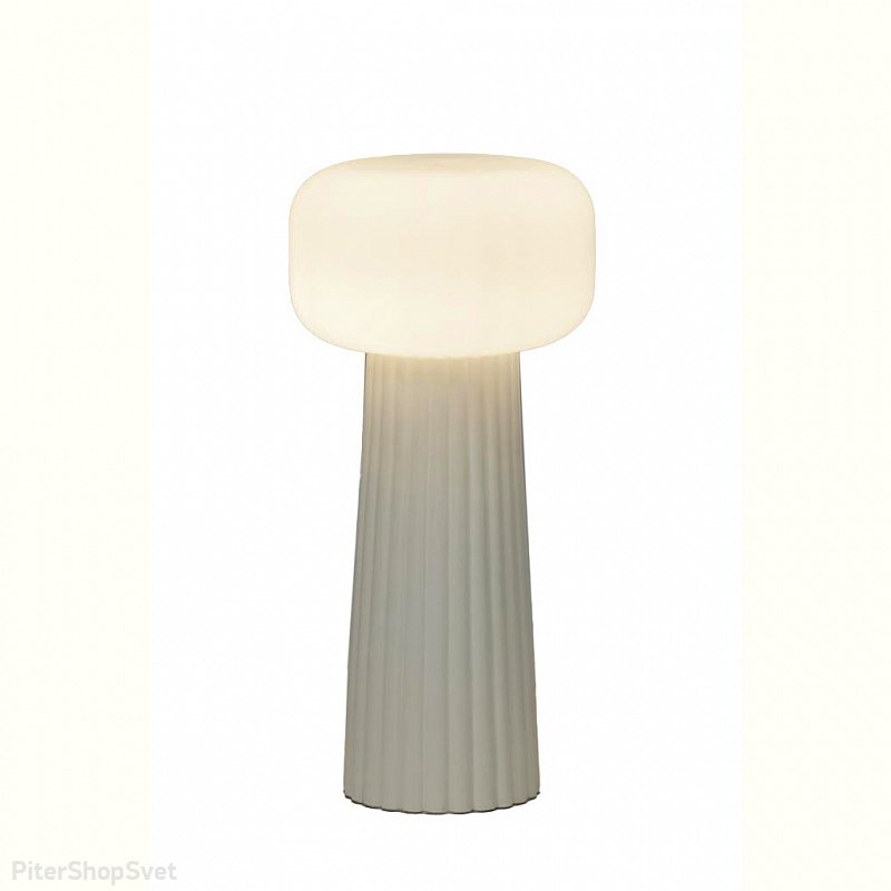 Белая настольная лампа гриб «FARO» 7248