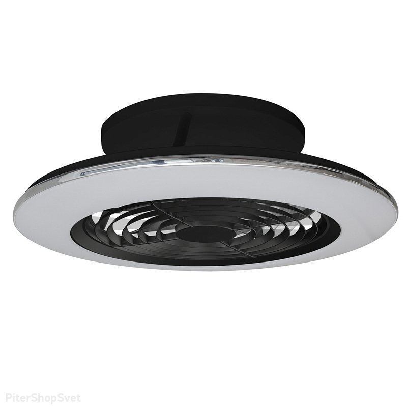 Чёрный потолочный светильник-вентилятор с пультом «ALISIO» 7495