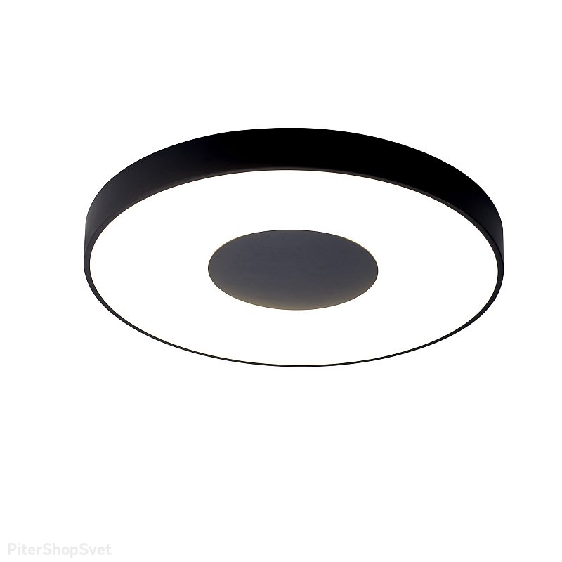 Чёрный круглый потолочный светильник Ø65см 100Вт с пультом «COIN» 7561