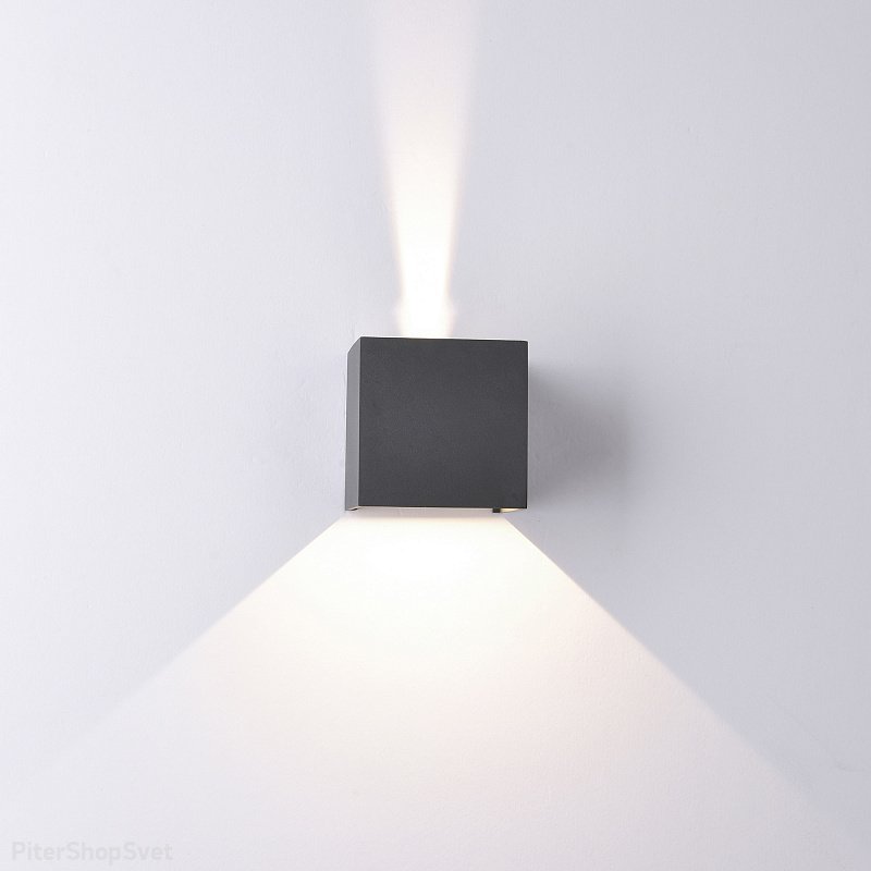 Тёмно-серый уличный настенный светильник подсветка 12Вт 4000К «DAVOS» 7647