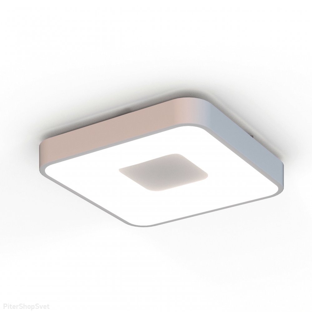 Квадратный потолочный светильник 56Вт 2700-5000К с пультом, белый «Coin» 7922