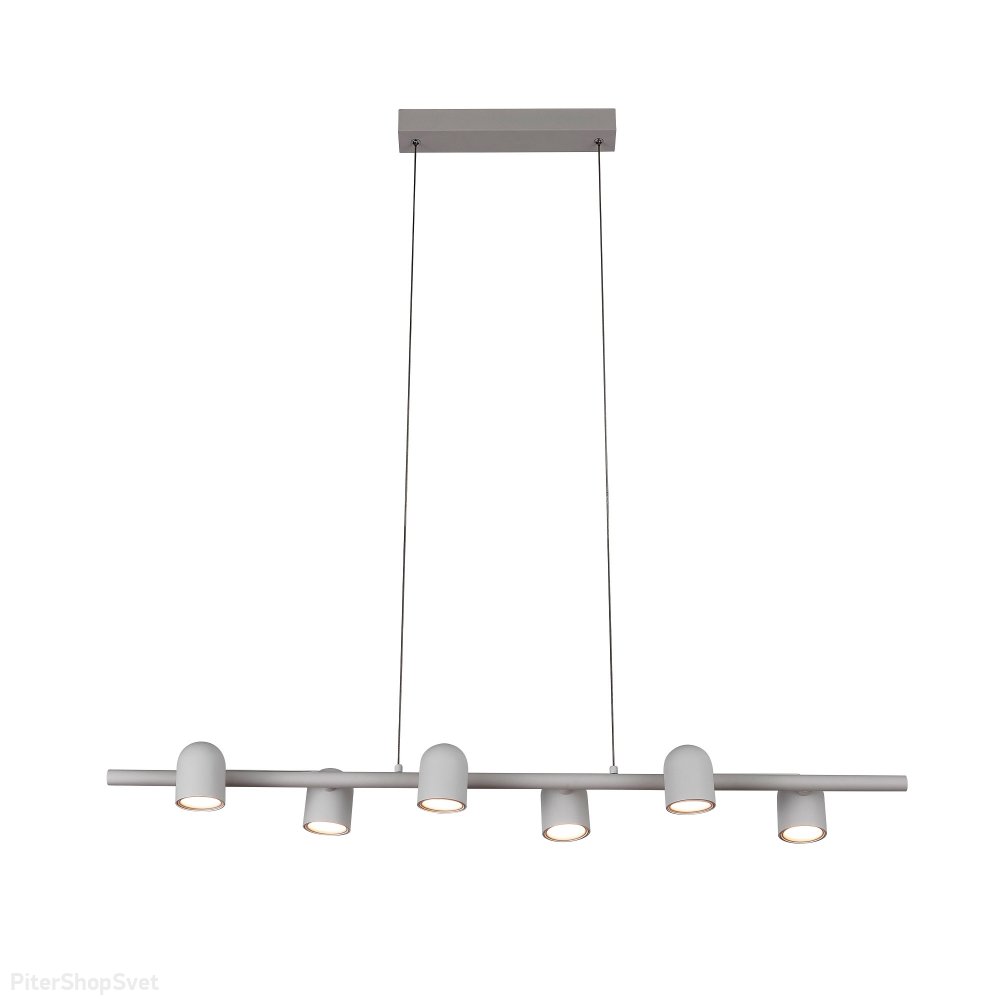 Длинный подвесной светильник со спотами, белый «Ios» 7936