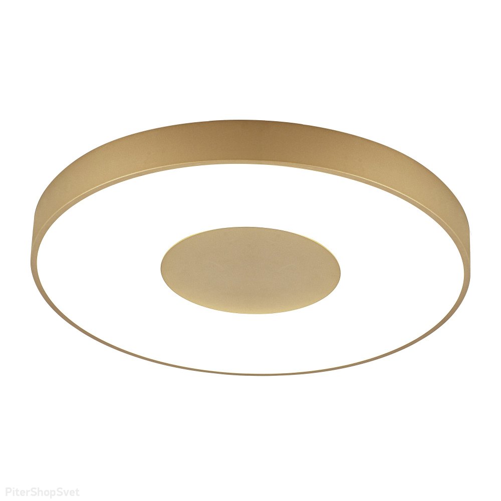Золотой круглый потолочный светильник D50см 80Вт 2700-5000К с пультом «Coin» 8037